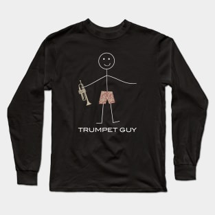 Funny Mens Trumpet Guy Long Sleeve T-Shirt